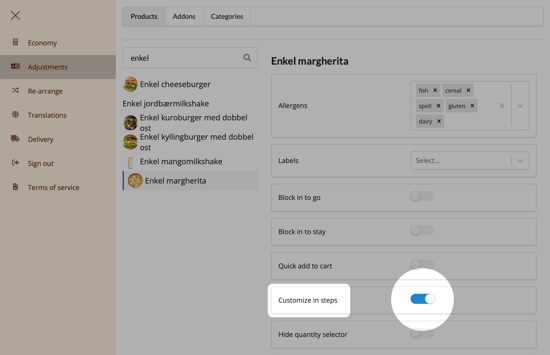 Customize in steps-1