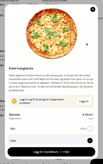 Tilleggsvarer eksempel